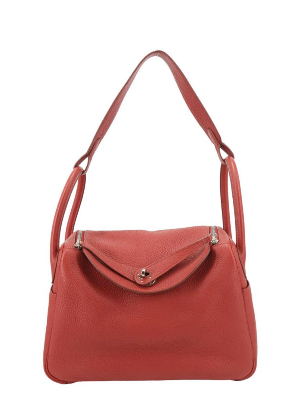 Hermes  Lindy Clemence Leather Shoulder Bag Red